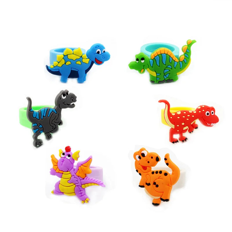 6pcs/lot Dinosaur Party Baby Gift Toy Kids Dinosaur Ring Party Birthday Party Favors for Kids Birthday Dinosaur Small Gift